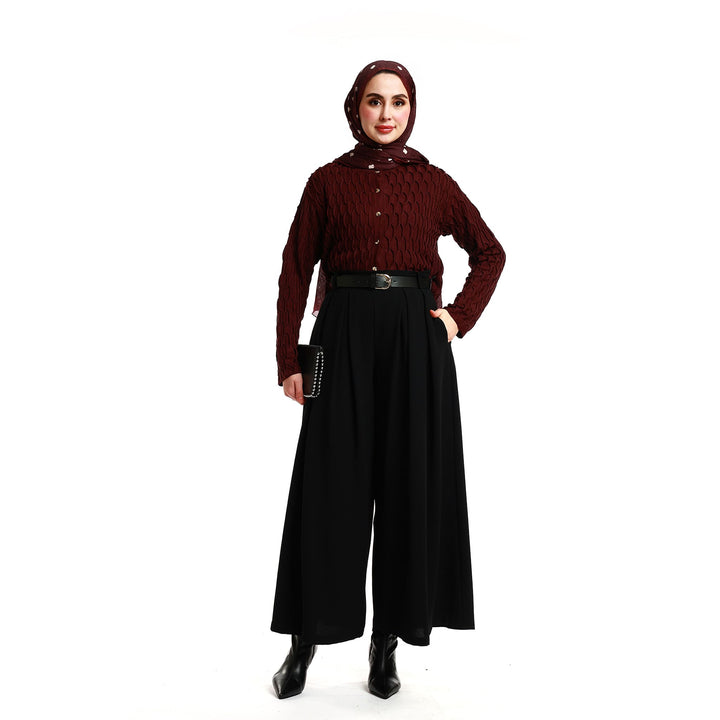 Geniş Paça Dökümlü Pileli Pantolon ABACI Online Türkiye