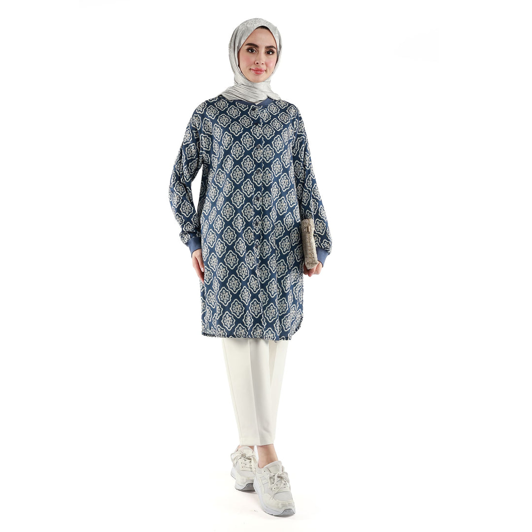 Desenli Düğmeli Tunik ABACI Online Türkiye