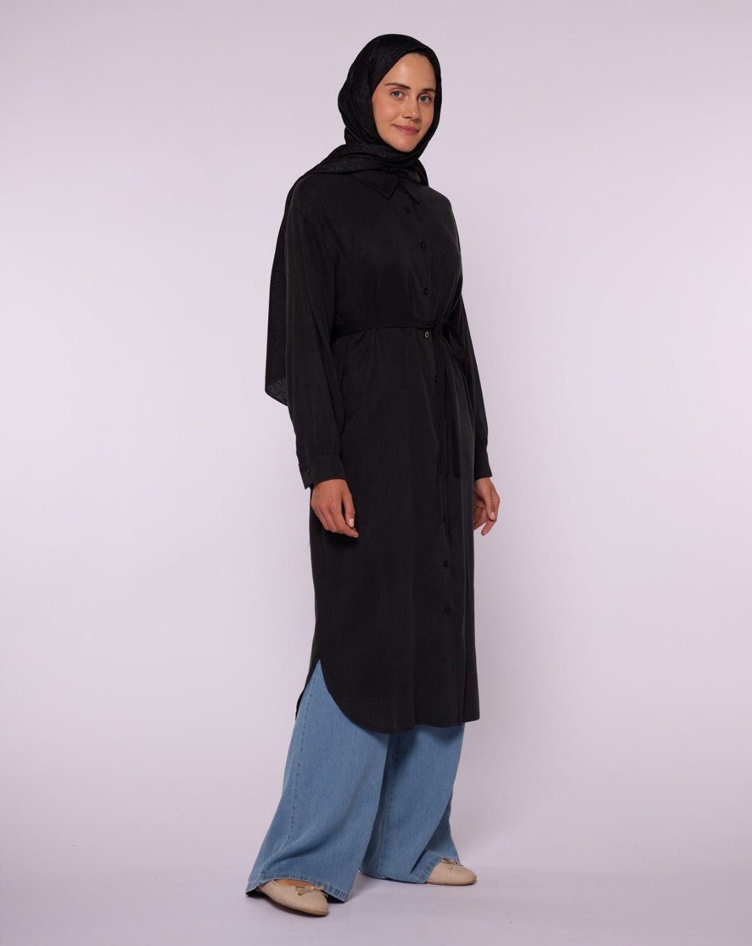 Bel Bağcıklı Polo Yaka Gömlek Tunik ABACI Online Türkiye