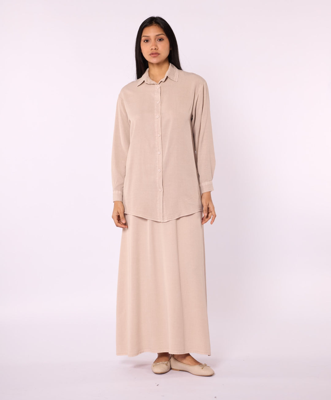 Tencel Kumaş Polo Yaka Tunik Gömlek ABACI Online Türkiye