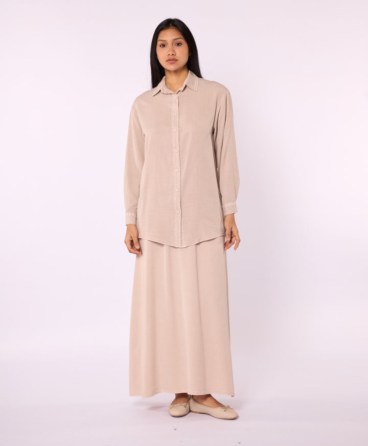 Tencel Kumaş Polo Yaka Tunik Gömlek ABACI Online Türkiye