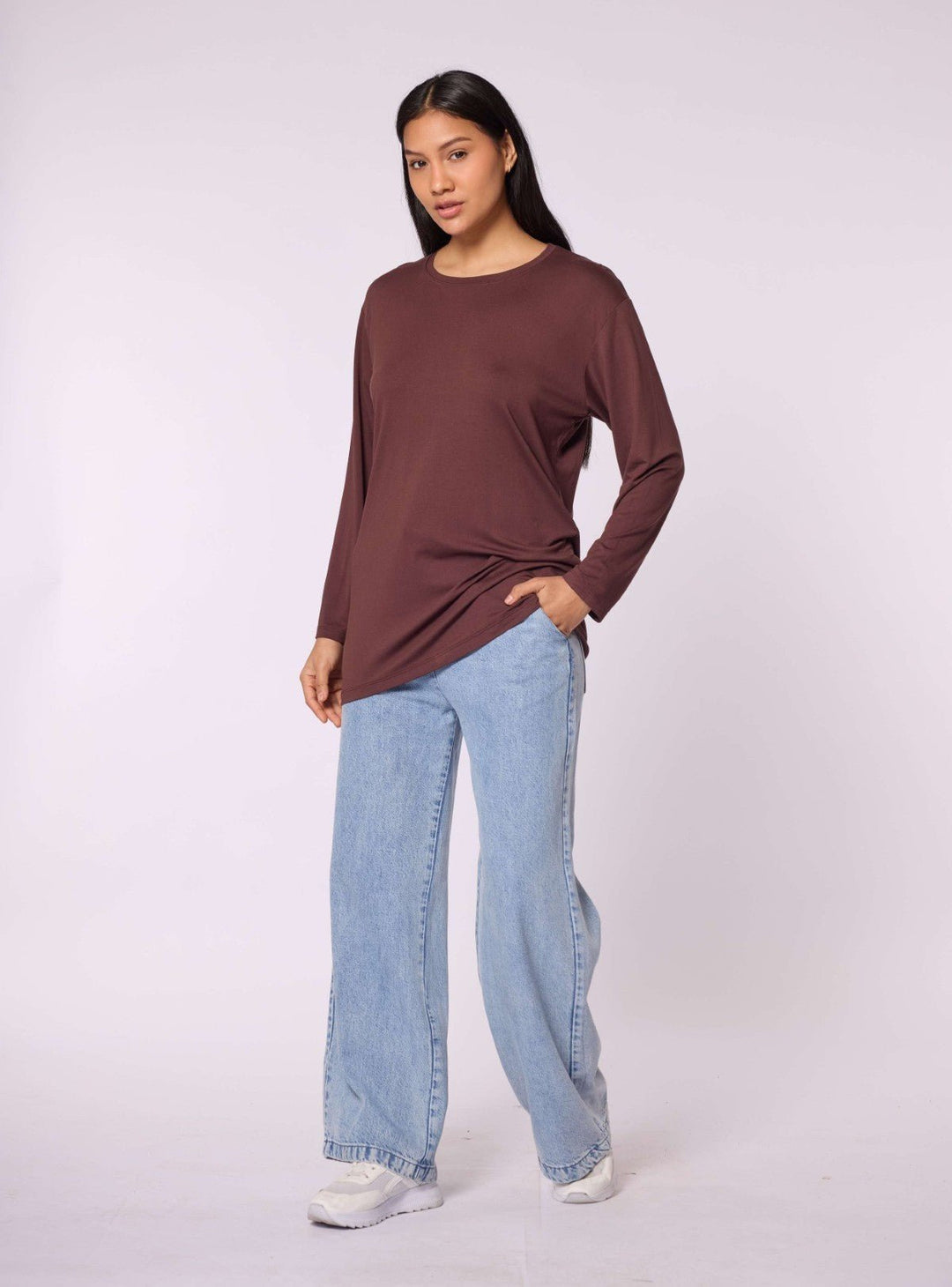 Düz Basic Bisiklet Yaka Tunik ABACI Online Türkiye
