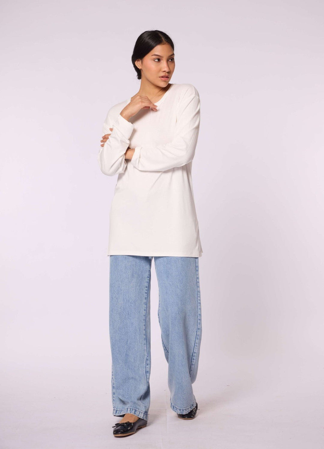 Düz Basic Bisiklet Yaka Tunik ABACI Online Türkiye