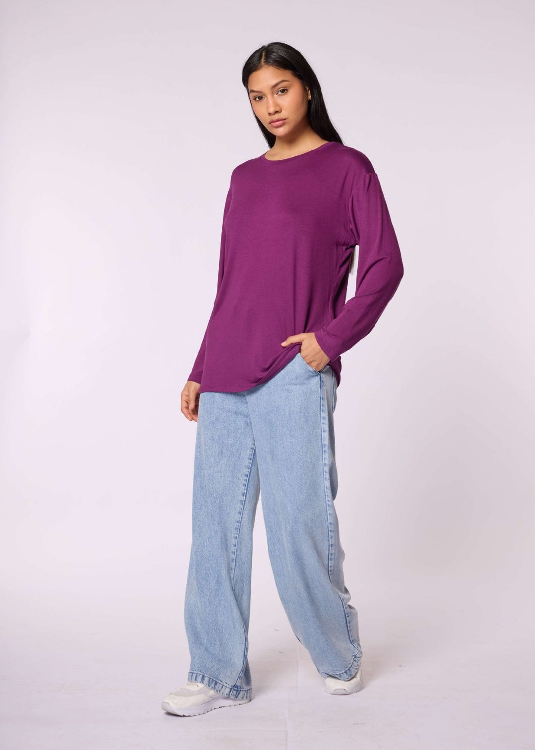 Düz Basic Bisiklet Yaka Tunik ABACI Online Türkiye