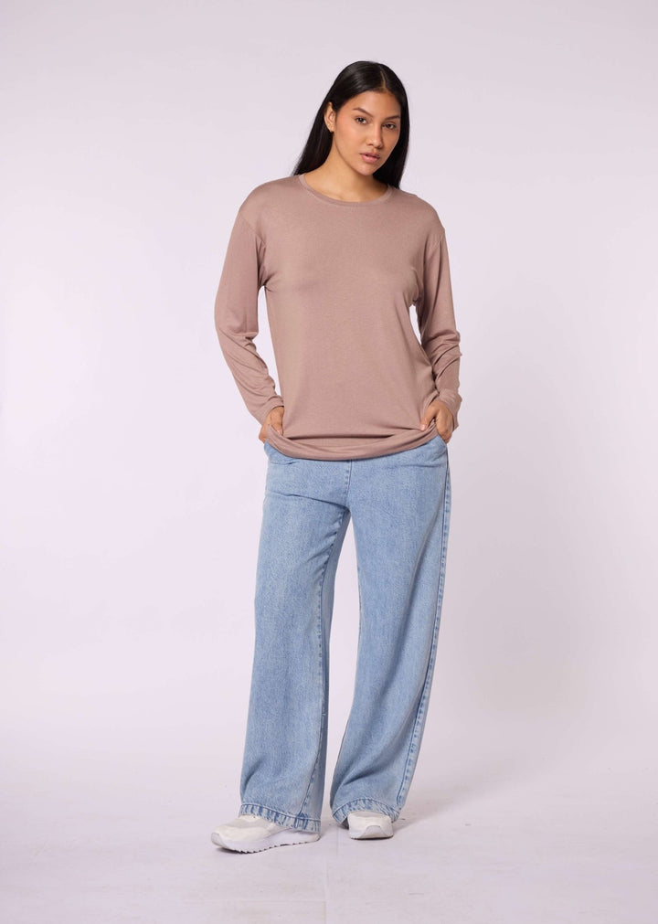 Düz Basic Bisiklet Yaka Tunik ABACI Online Türkiye