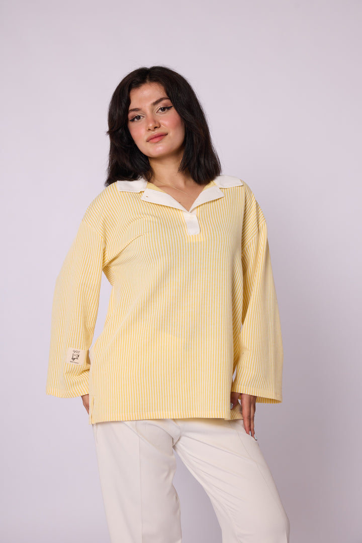 Polo Yaka Çizgili Tunik