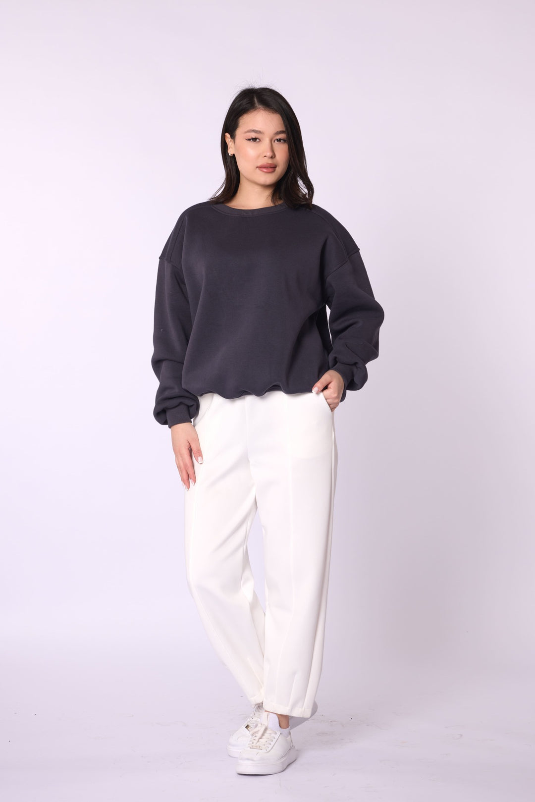 Geniş Kalıp Basic Sweatshirt