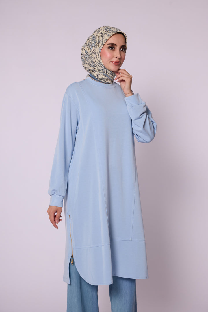 Yan Fermuar Detaylı Basic Tunik