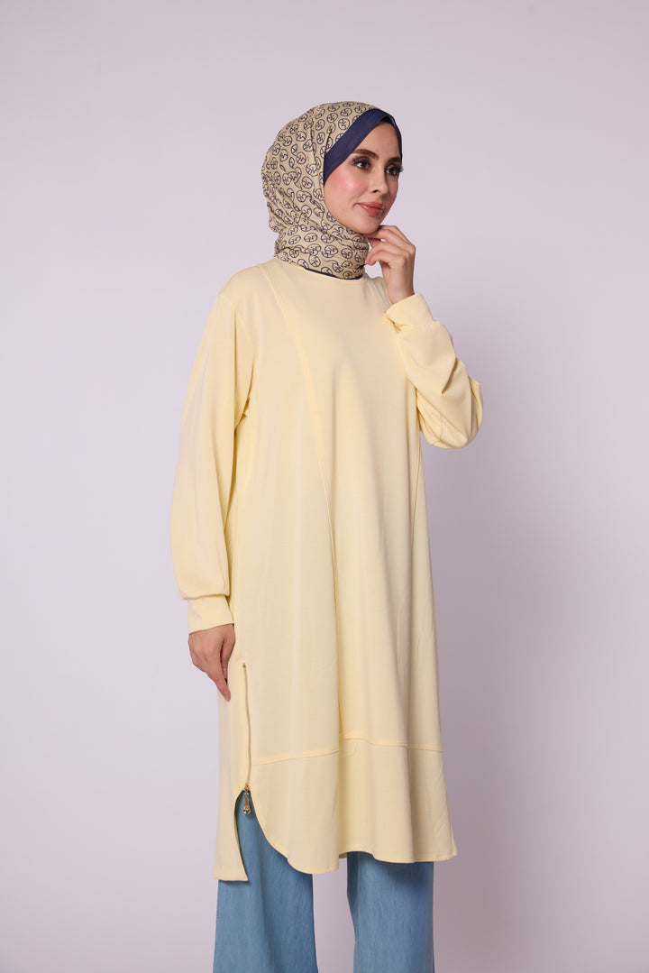 Yan Fermuar Detaylı Basic Tunik