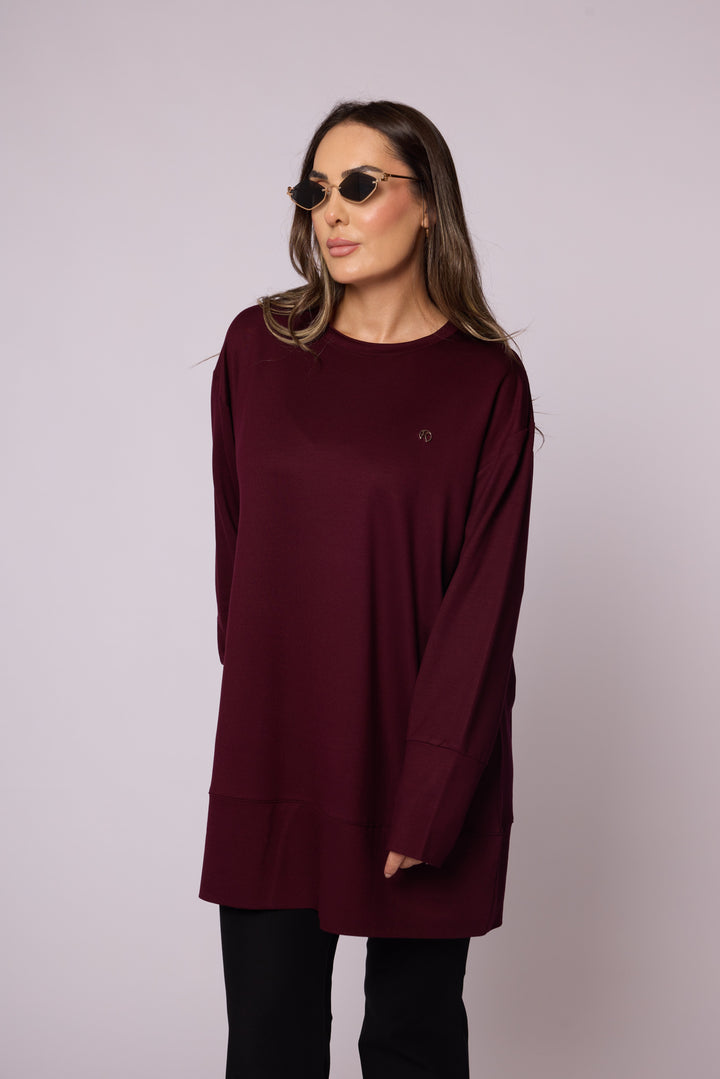 Bisiklet Yaka Oversize Rahat Kesim Tunik Abacı Giyim