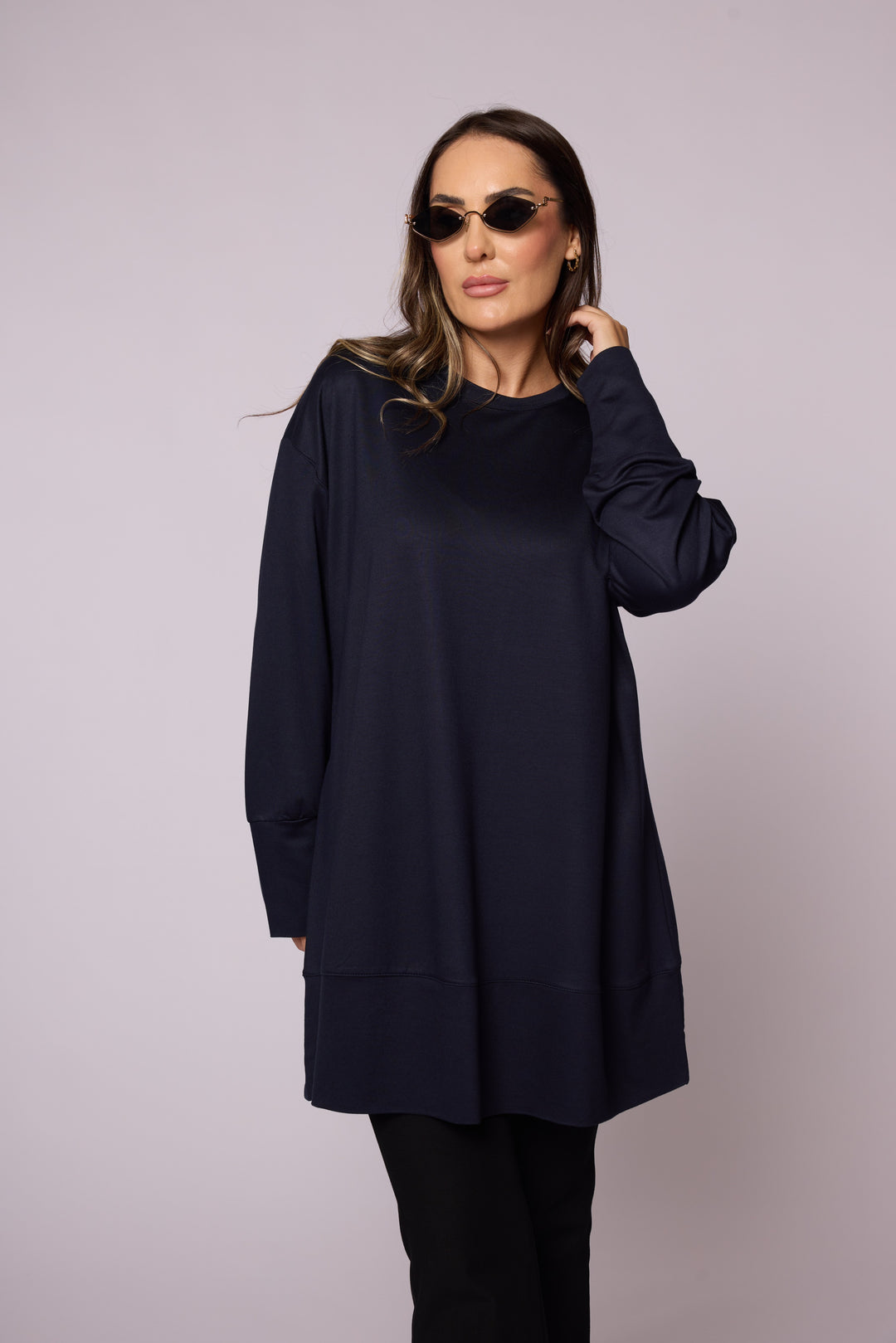Bisiklet Yaka Oversize Rahat Kesim Tunik Abacı Giyim