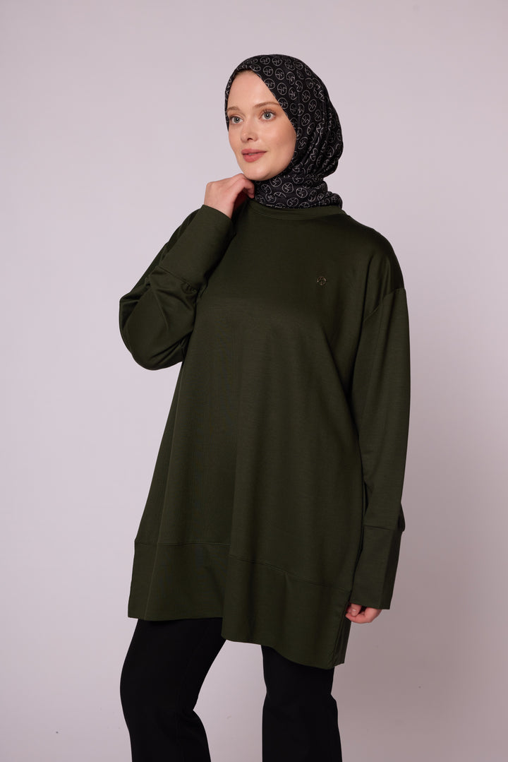 Bisiklet Yaka Oversize Rahat Kesim Tunik Abacı Giyim
