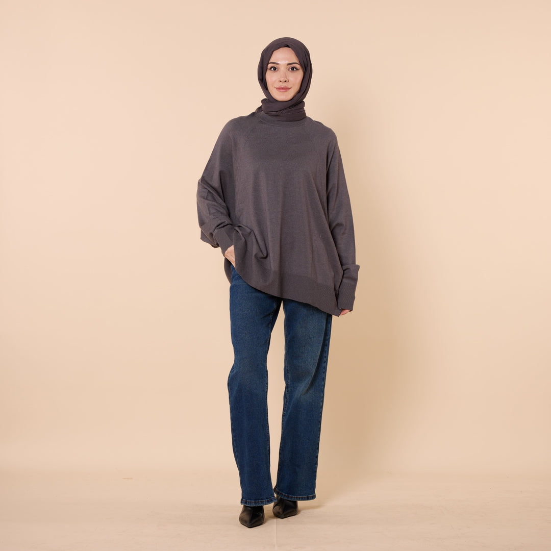 Yarasa Kol Oversize Rahat Triko Tunik ABACI Online Türkiye
