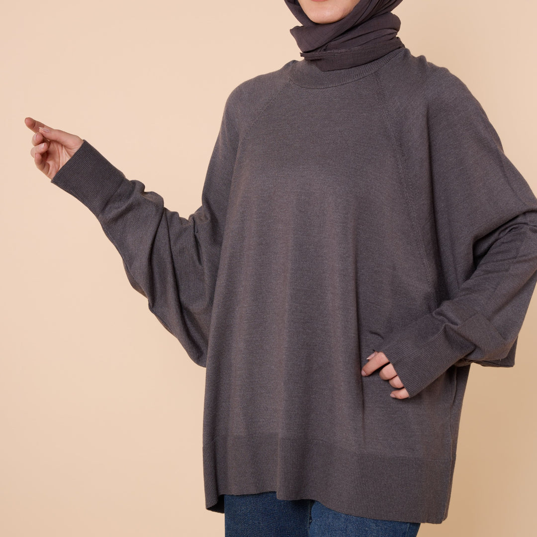 Yarasa Kol Oversize Rahat Triko Tunik ABACI Online Türkiye