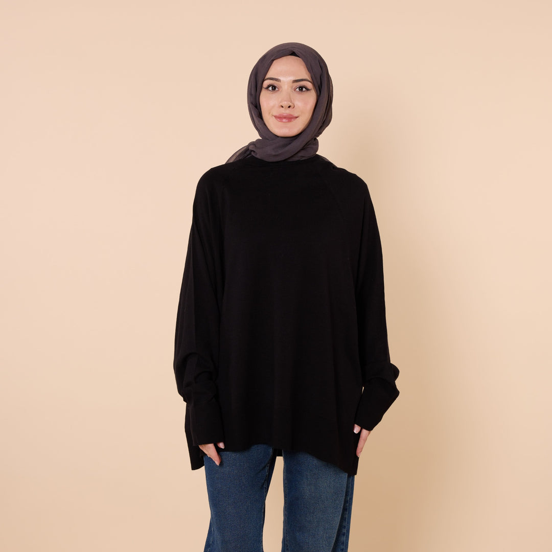 Yarasa Kol Oversize Rahat Triko Tunik ABACI Online Türkiye