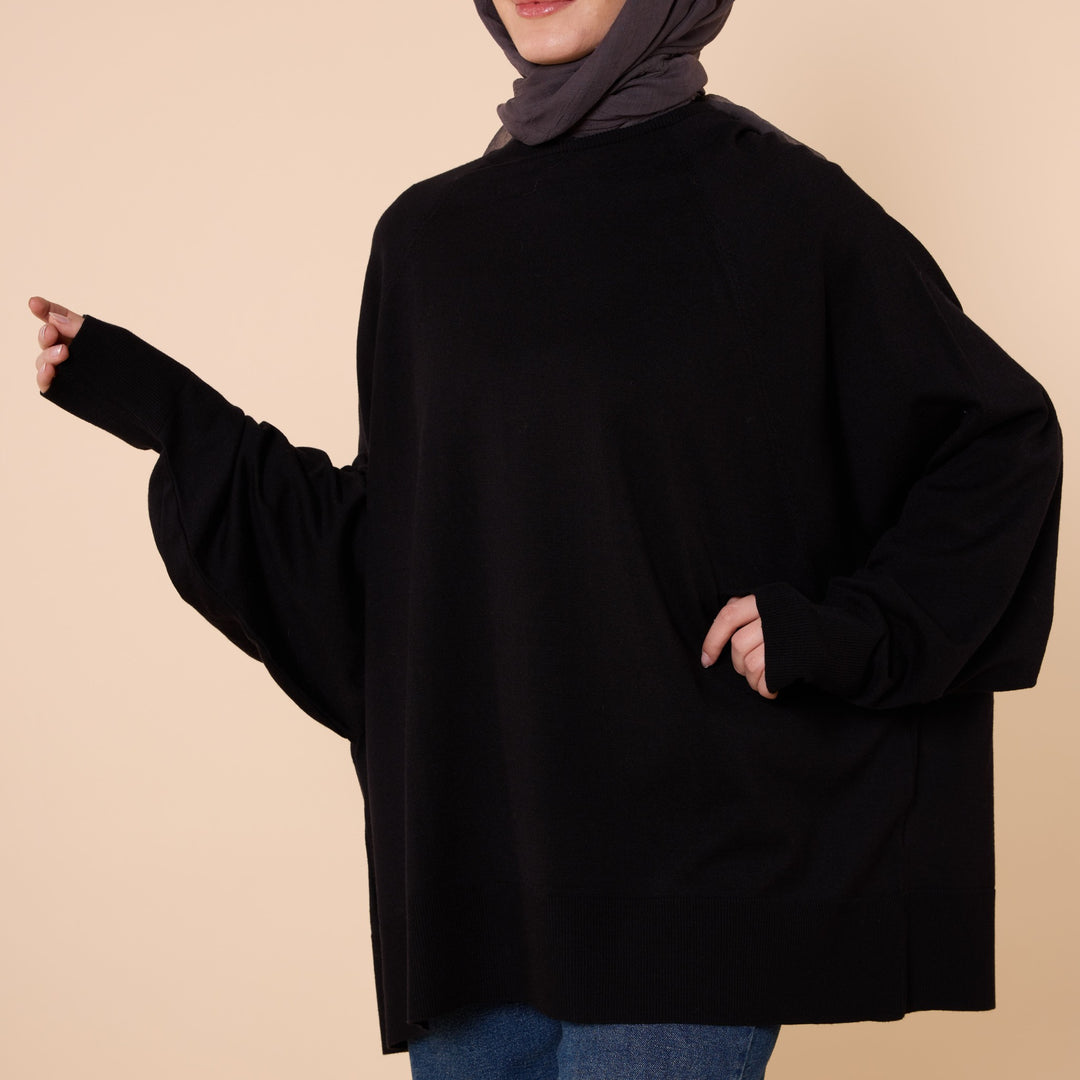 Yarasa Kol Oversize Rahat Triko Tunik ABACI Online Türkiye