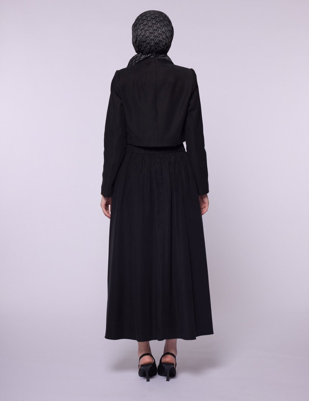 Crop Blazer Ceketli Yüksek Bel Etekli Takım