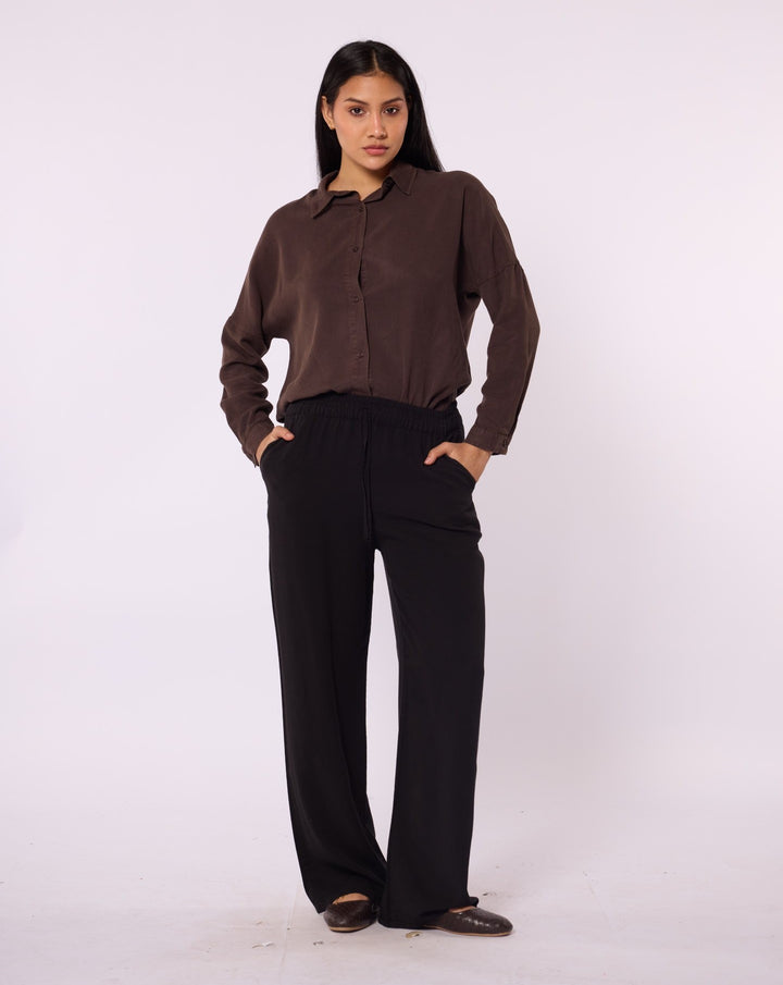 Tencel Kumaş Lastikli Bol Kesim Pantolon