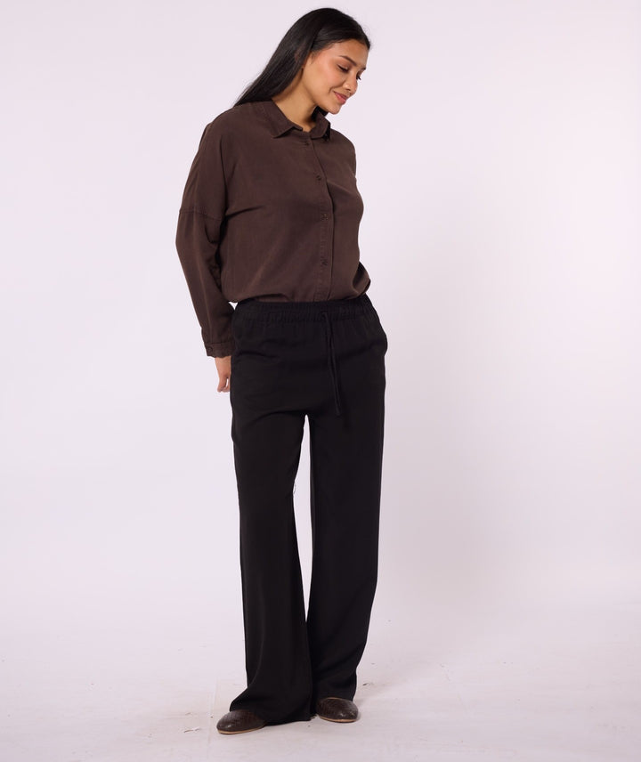 Tencel Kumaş Lastikli Bol Kesim Pantolon