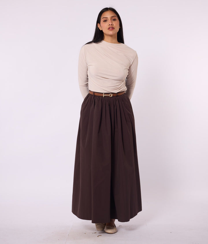 Omuz Ve Bel Pile Detaylı Modern Bluz