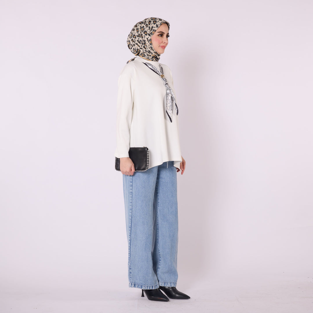 Fular Detaylı Penye Tunik