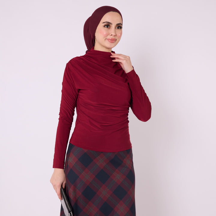 Omuz Ve Bel Pile Detaylı Modern Bluz