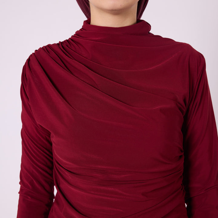 Omuz Ve Bel Pile Detaylı Modern Bluz