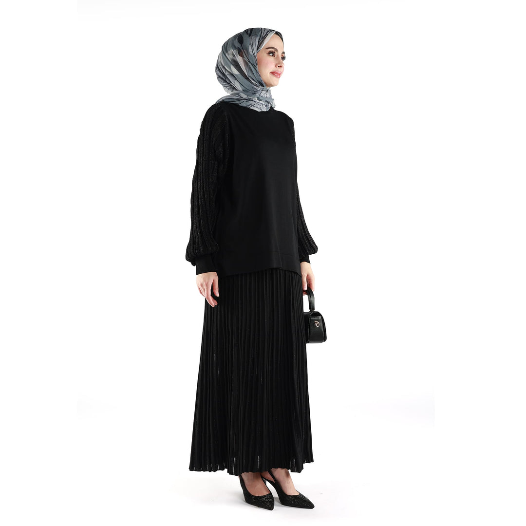 Simli Fitil Desenli Tunik Takım