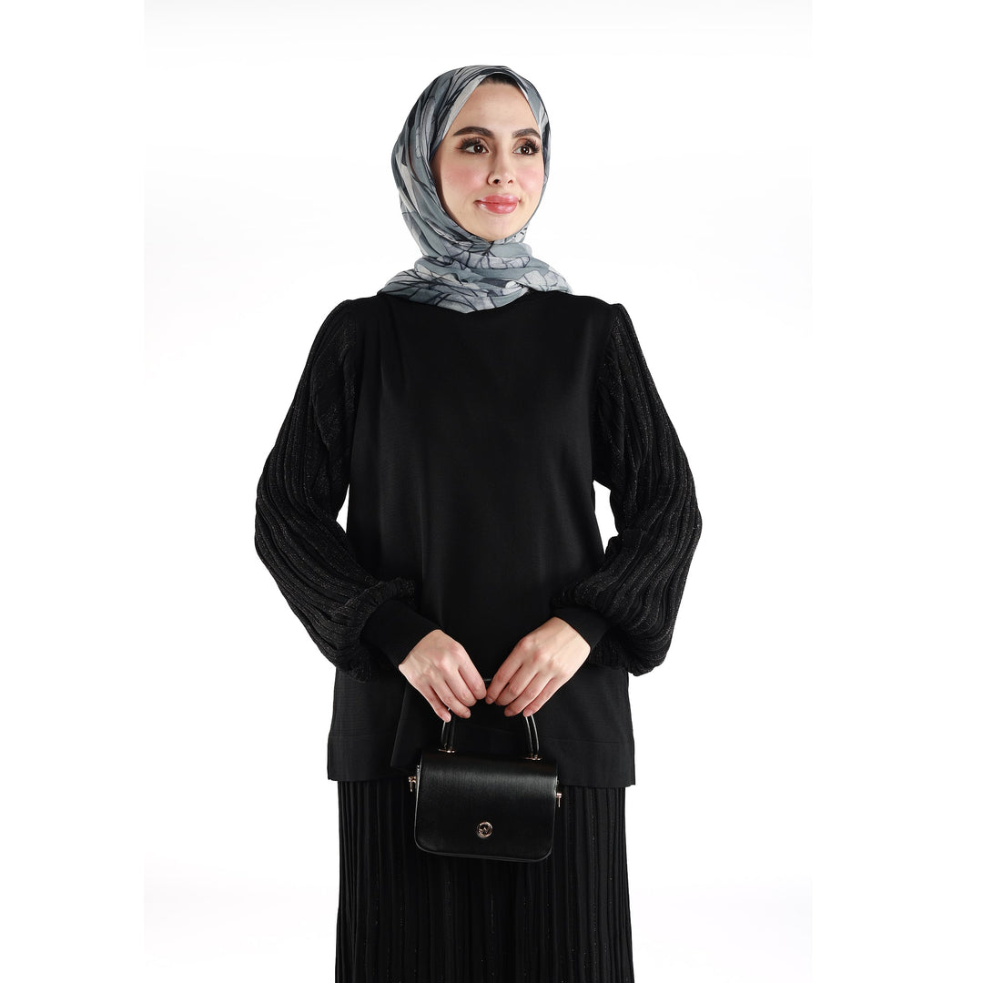 Simli Fitil Desenli Tunik Takım