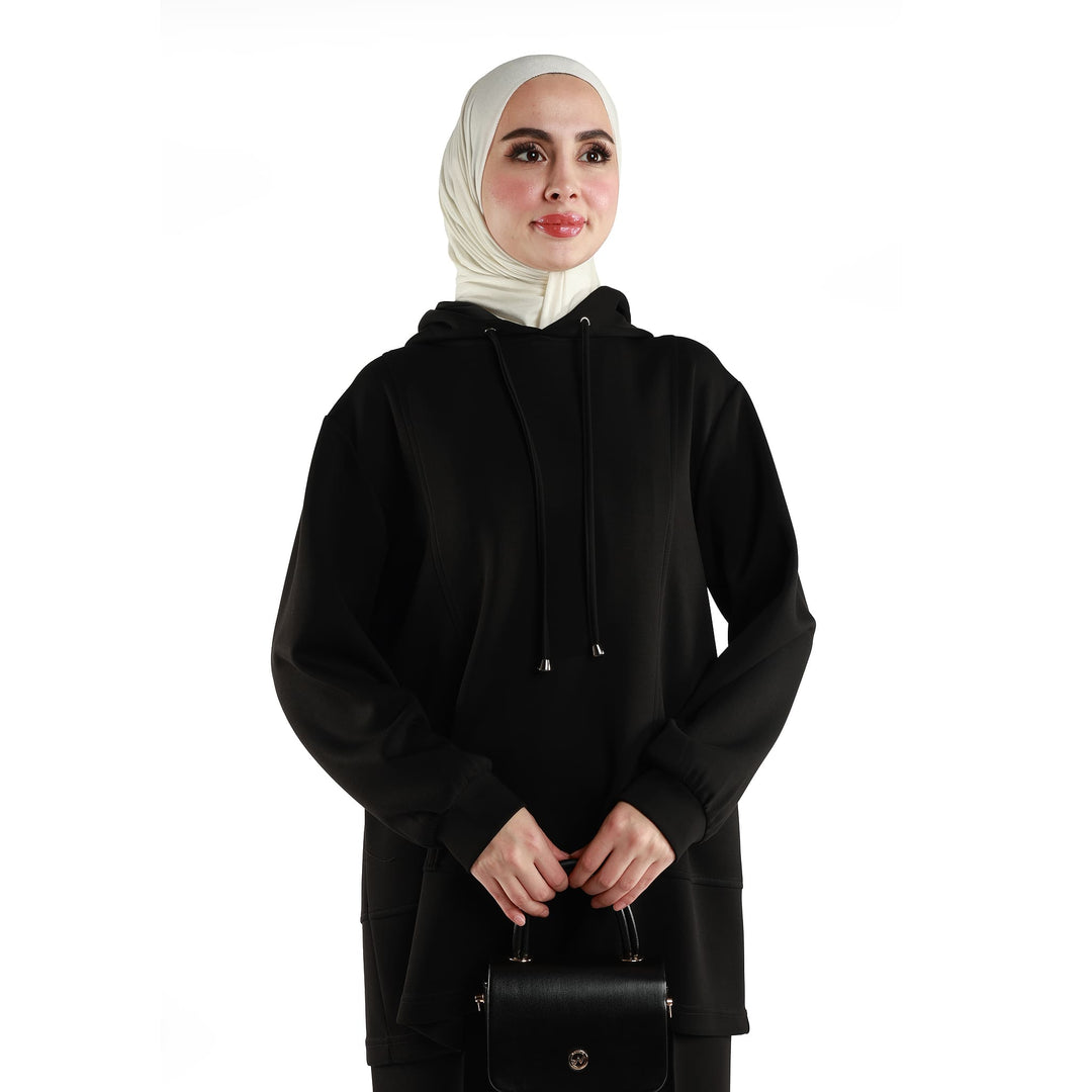 Modal Kumaş Kapüşonlu Pantolonlu Takım