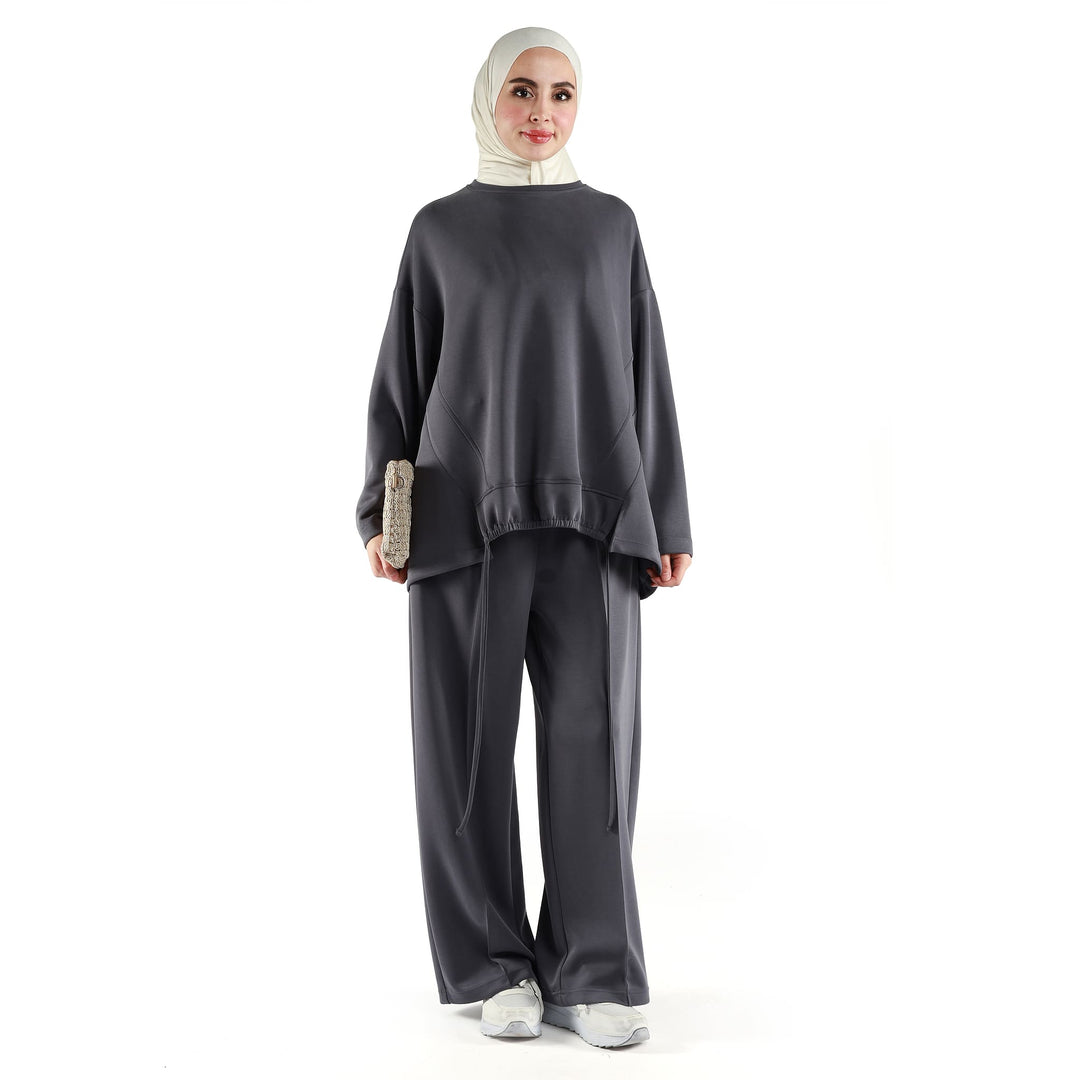 Oversize Büzgü Detaylı Rahat İkili Takım