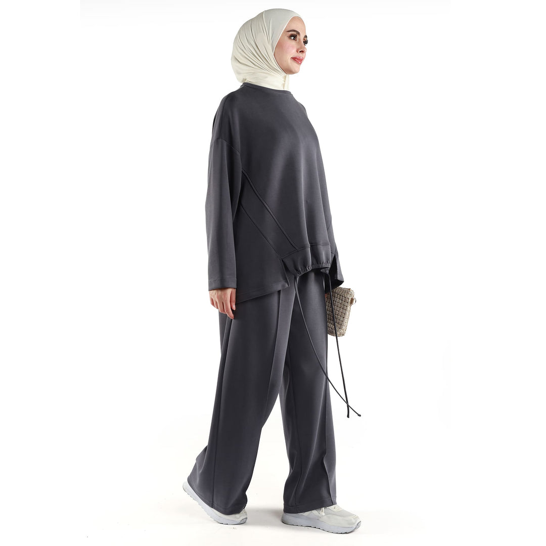 Oversize Büzgü Detaylı Rahat İkili Takım