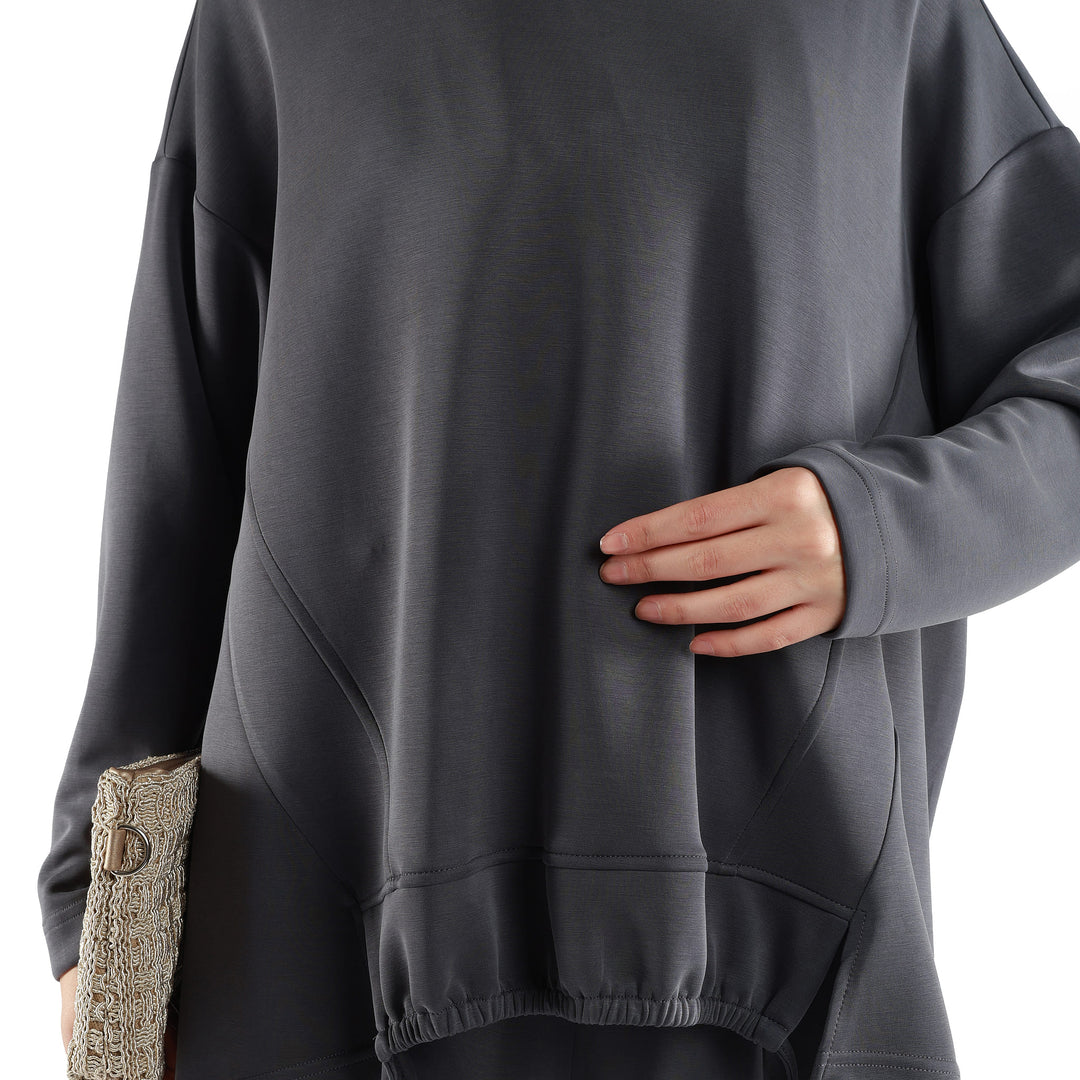 Oversize Büzgü Detaylı Rahat İkili Takım