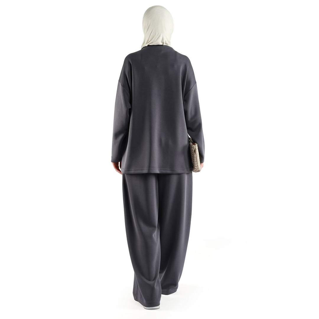 Oversize Büzgü Detaylı Rahat İkili Takım