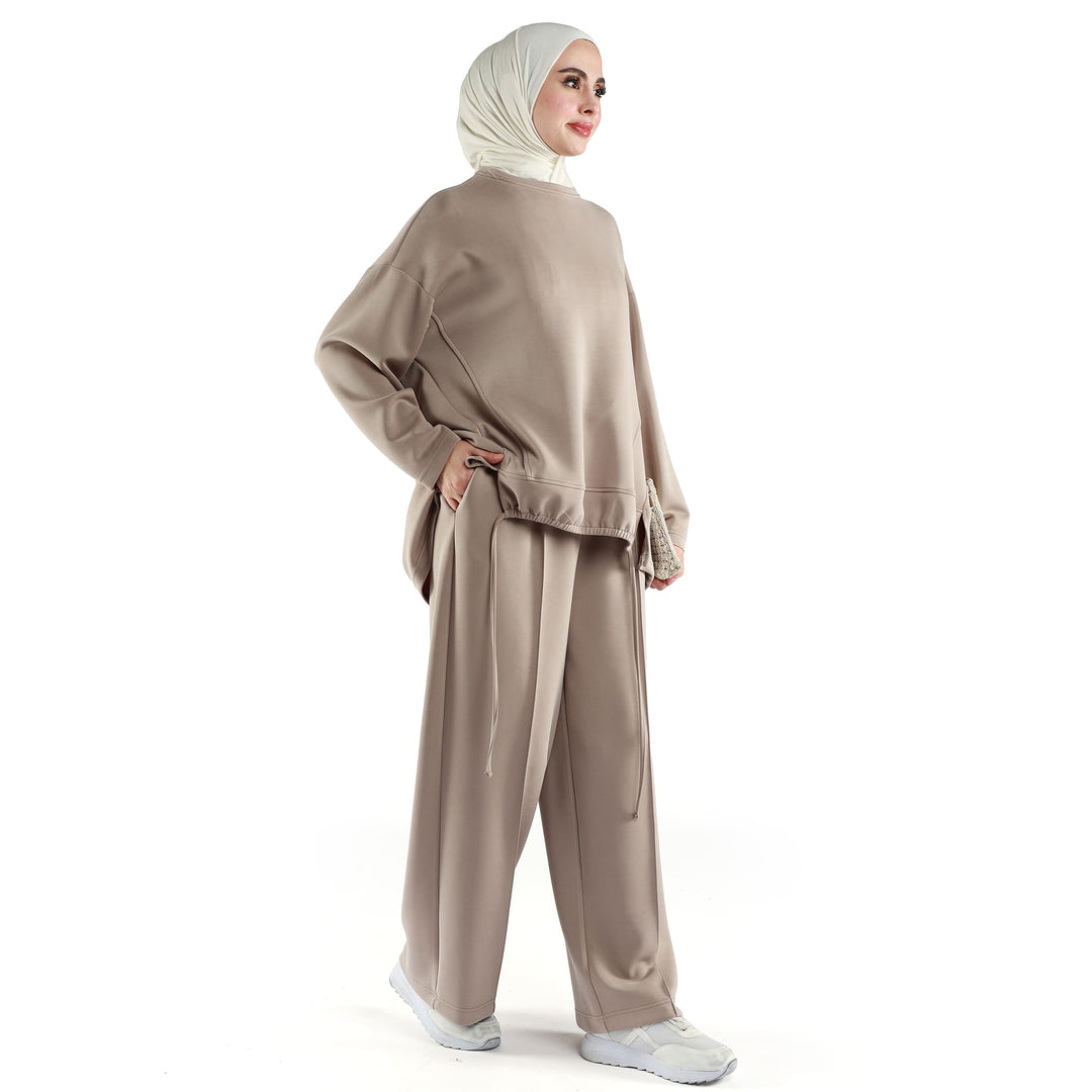 Oversize Büzgü Detaylı Rahat İkili Takım