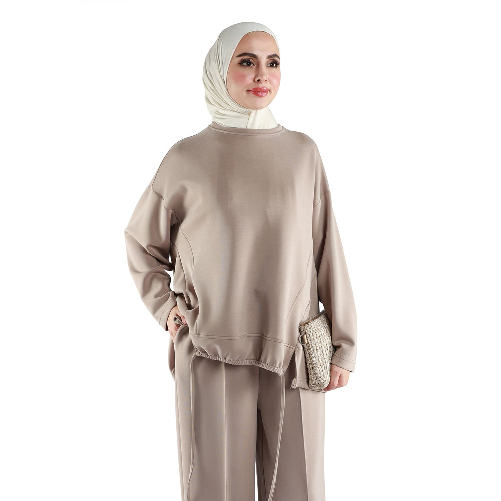 Oversize Büzgü Detaylı Rahat İkili Takım