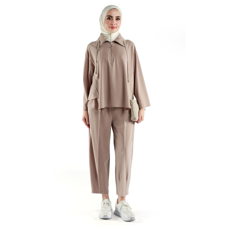 Modal Kumaş Boxy Fit Rahat Pantolonlu Takım