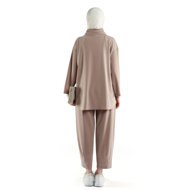 Modal Kumaş Boxy Fit Rahat Pantolonlu Takım