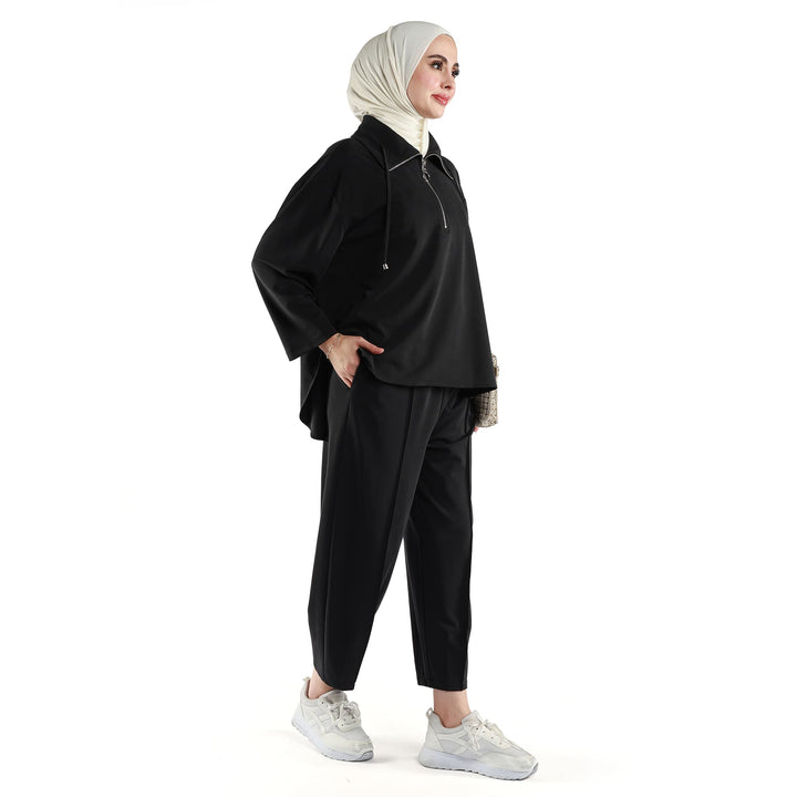 Modal Kumaş Boxy Fit Rahat Pantolonlu Takım