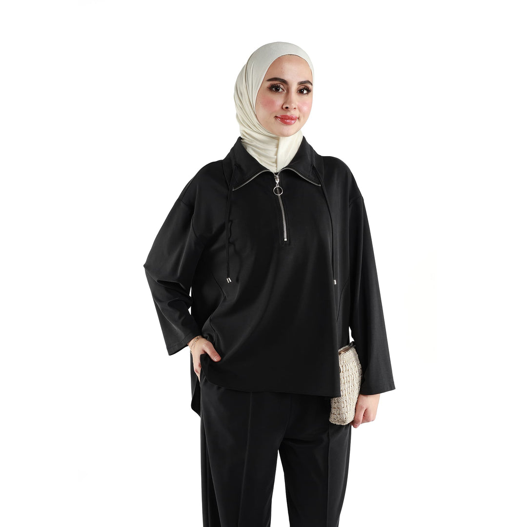 Modal Kumaş Boxy Fit Rahat Pantolonlu Takım