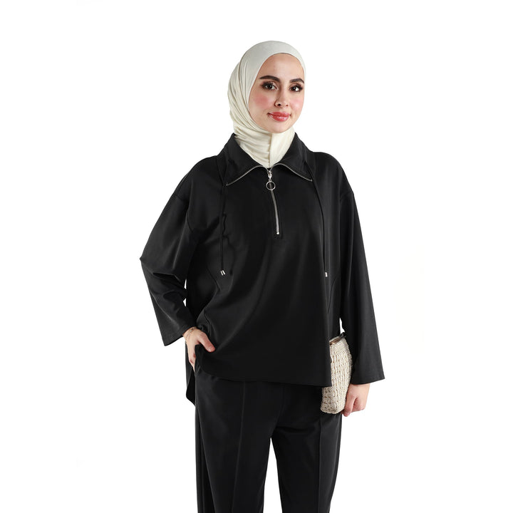 Modal Kumaş Boxy Fit Rahat Pantolonlu Takım