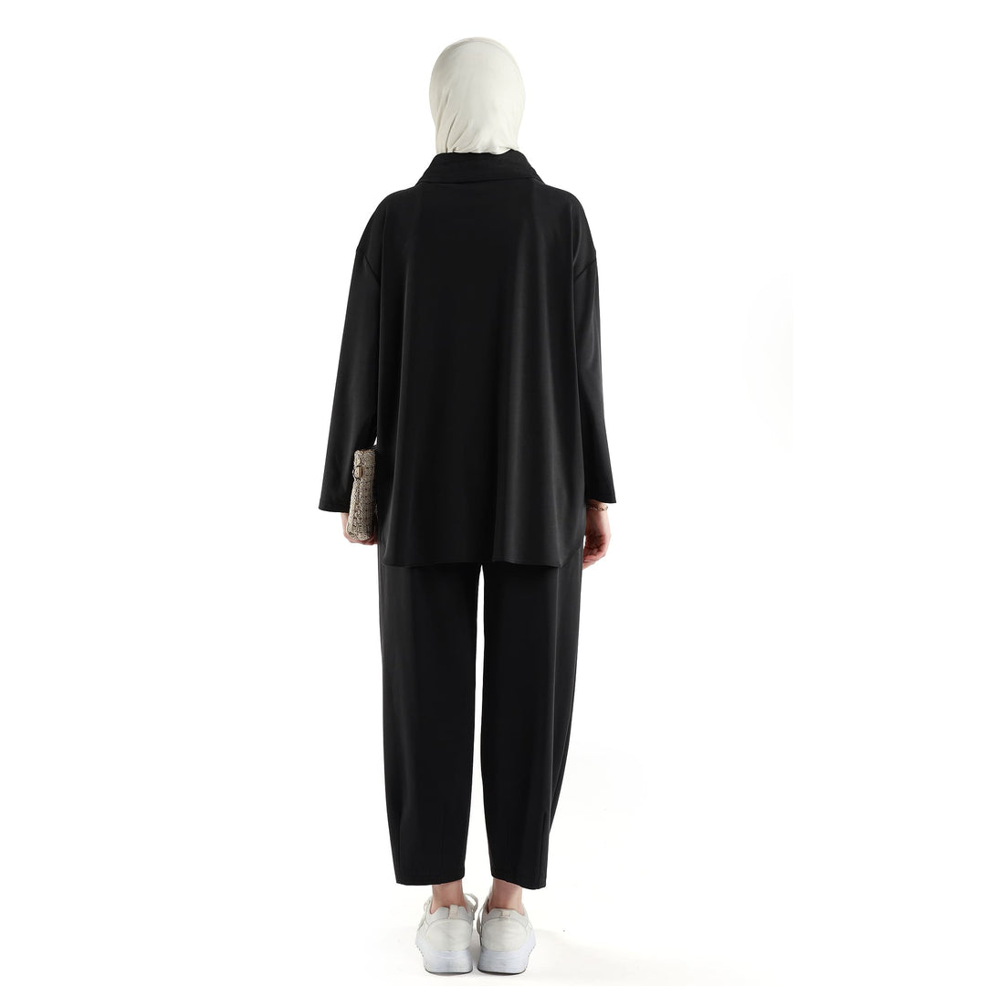 Modal Kumaş Boxy Fit Rahat Pantolonlu Takım