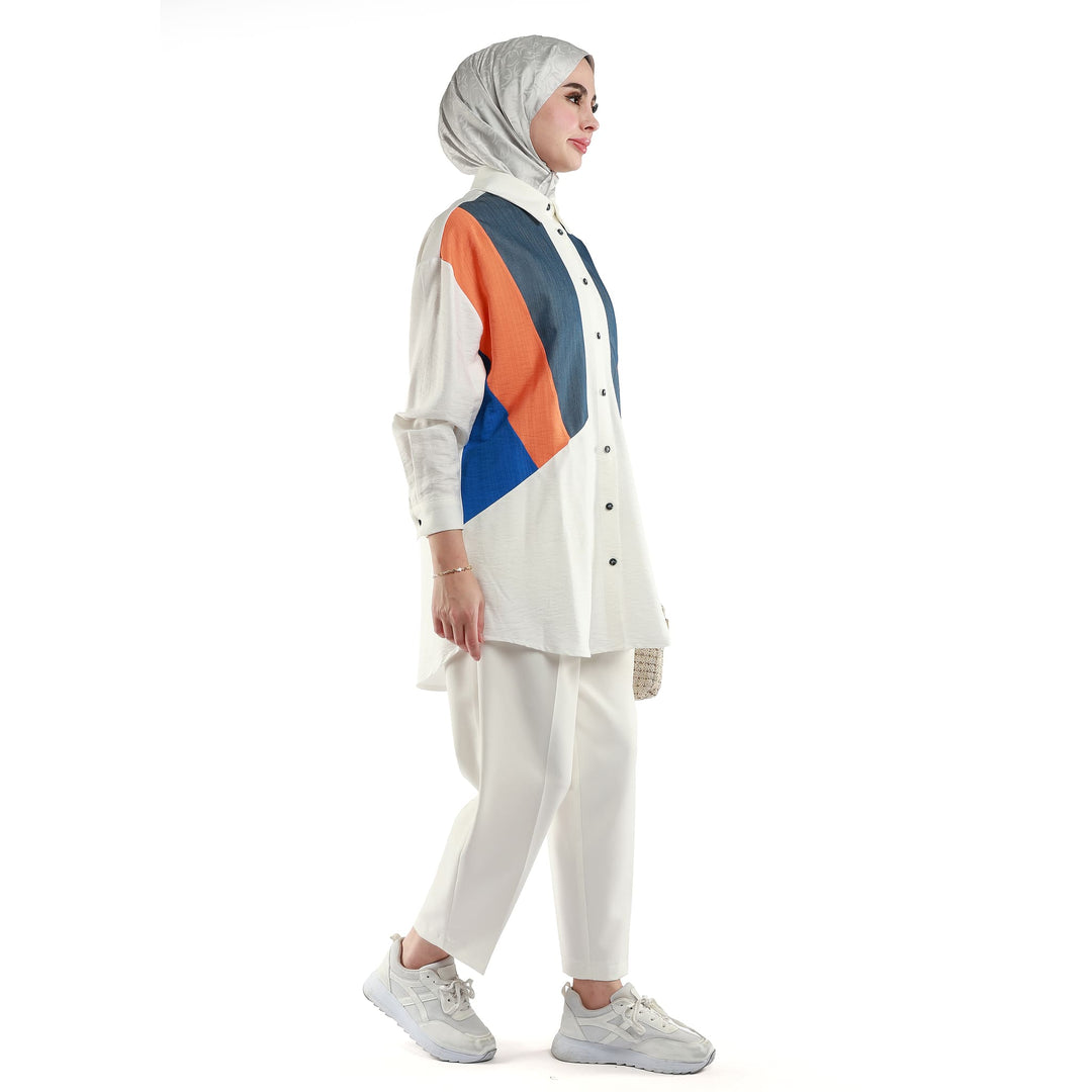 Simli Kumaş Parçalı Desen Tunik ABACI Online Türkiye