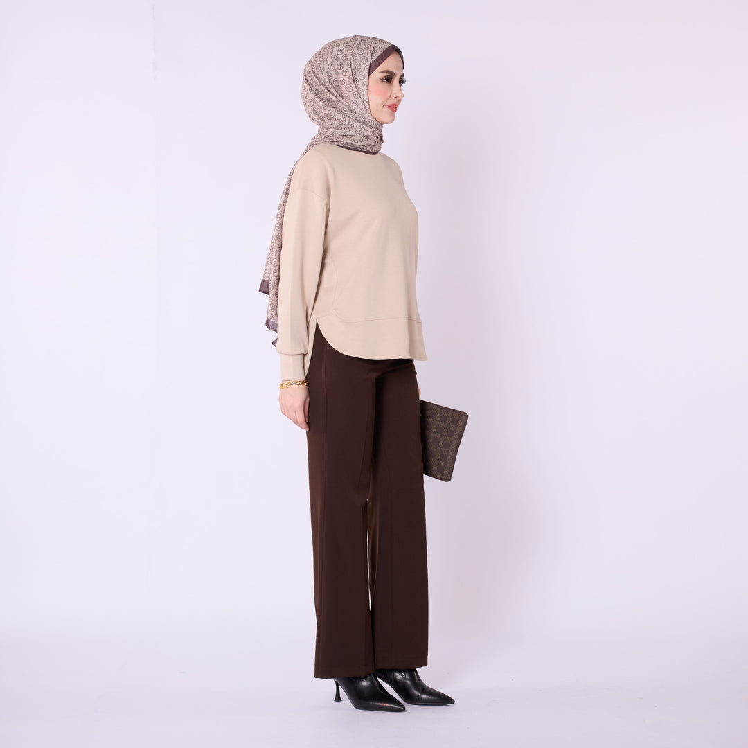 Rahat Form Bisiklet Yaka Düz Basic Tunik