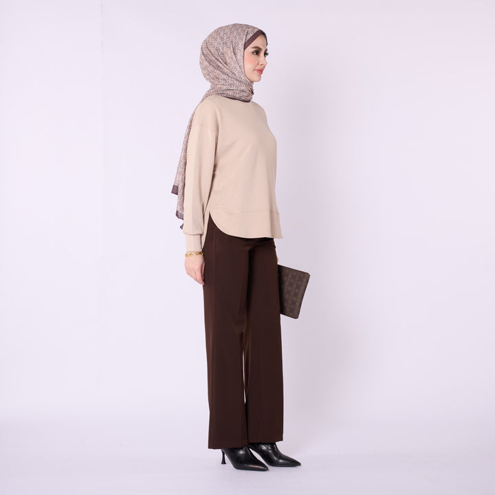 Rahat Form Bisiklet Yaka Düz Basic Tunik