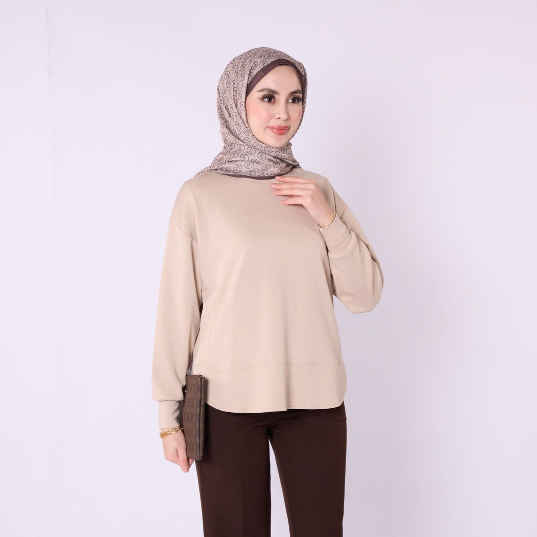 Rahat Form Bisiklet Yaka Düz Basic Tunik