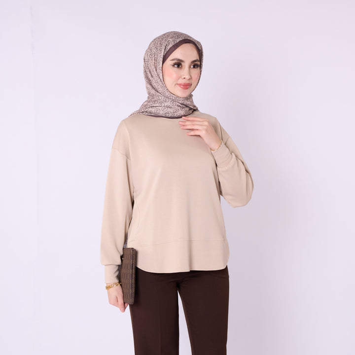 Rahat Form Bisiklet Yaka Düz Basic Tunik