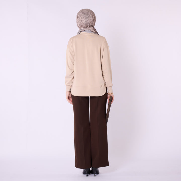 Rahat Form Bisiklet Yaka Düz Basic Tunik