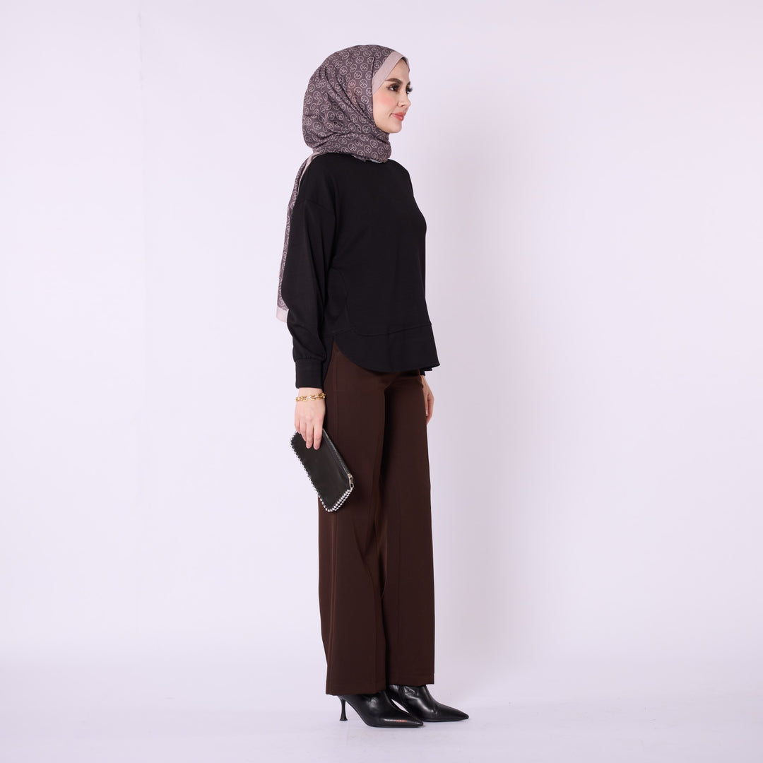 Rahat Form Bisiklet Yaka Düz Basic Tunik