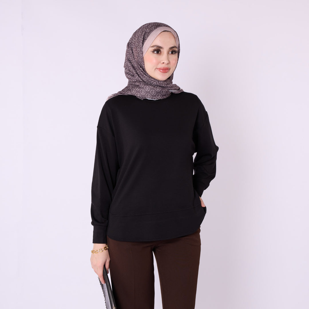 Rahat Form Bisiklet Yaka Düz Basic Tunik